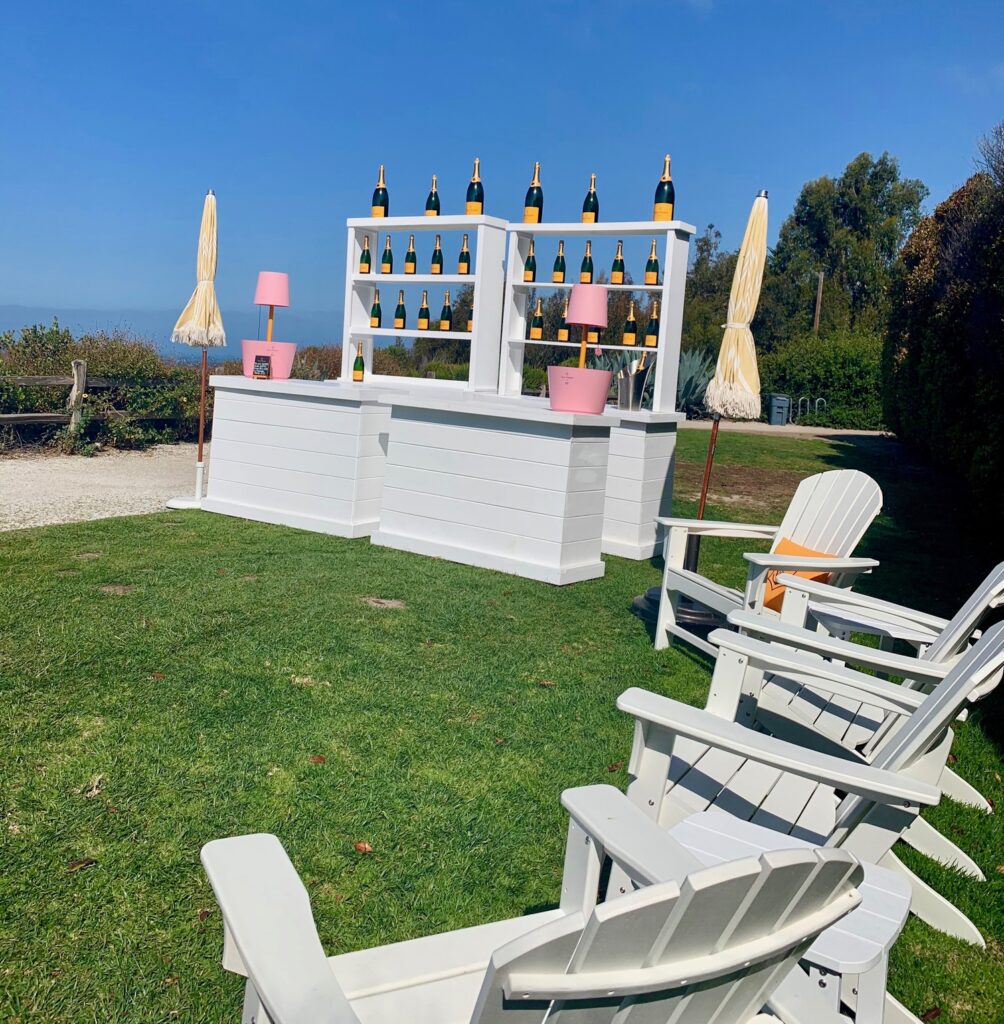 champagne bar overlooking the Santa Barbara beach