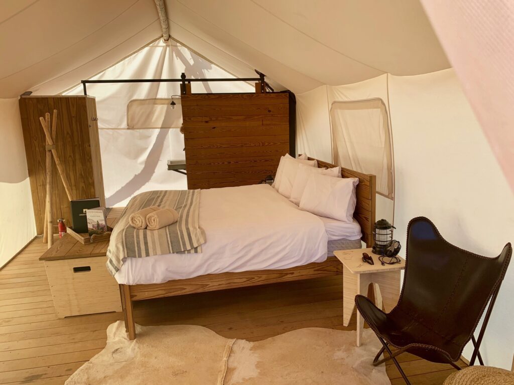 inside under canvas tent