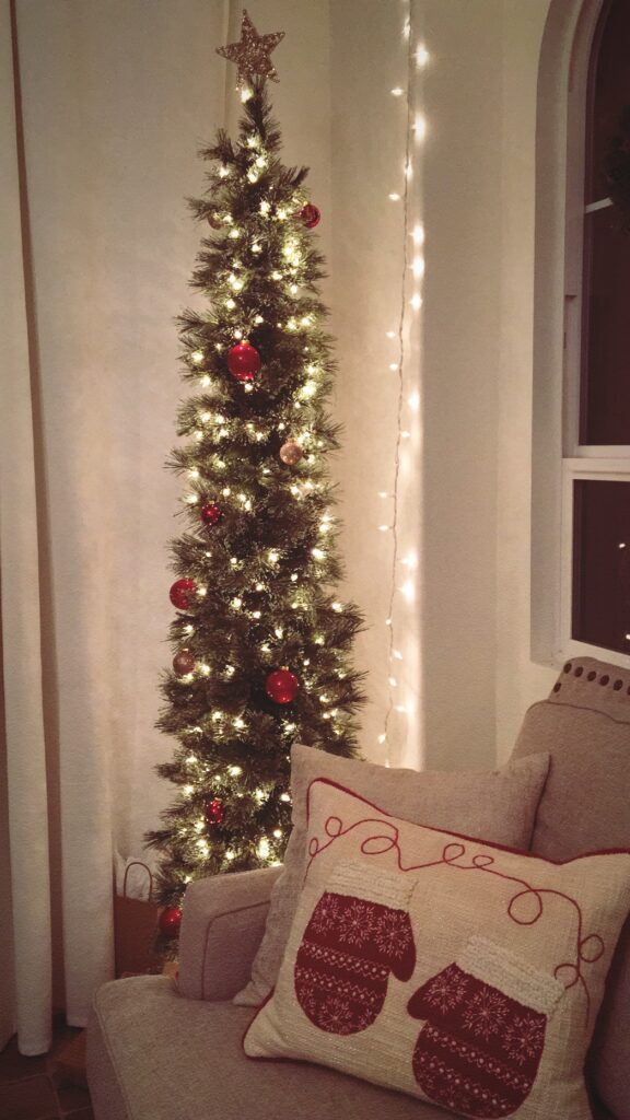 christmas tree in living room