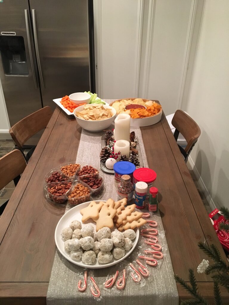 platter of cookies and snacks on dining table