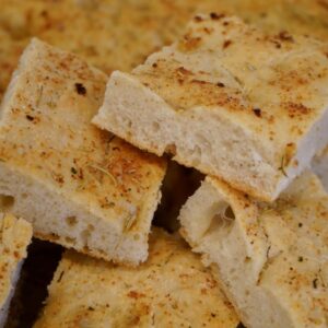 plate of focaccia bread