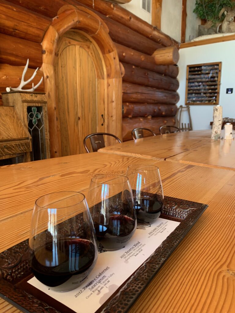 wine flight at icicle ridge winery in leavenworth